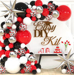 ALL-IN-1 Red Black and White Balloon Arch Kit for Red and Black Birthday Party Decorations – Reds and Blacks Balloons for Graduation ,Prom