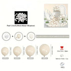 Pearl Balloon Arch Pearl White Sand Double Stuffed Balloons Arch With Pearl Stickers 5/10/12/18 Inch Bridal Shower Balloon Arch Pearl Ivory