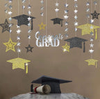 2026 Graduation Decorations Gold Graduation Party Decoration Cap Garland Kit Congrats Grad Supply for Prom Backdrop Decoration Class 2026