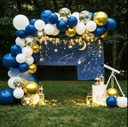 Navy Blue Balloon Garland Kit - 102pcs Blue and White Balloons with Gold and Star Foil Balloons - Party Decoration Arch for Graduation 2026