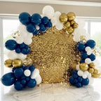 Navy Blue Balloon Garland Kit - 102pcs Blue and White Balloons with Gold and Star Foil Balloons - Party Decoration Arch for Graduation 2026