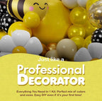 135Pcs Bumble Bee Balloon Garland Kit: Yellow Black and white Bee balloon arch for Sweet Honey Bee Baby Showers, 'What Will It Bee' themed