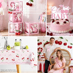 Cherry Baby Shower Party Decorations, Shes the Cherry on Top Baby Shower Decorations Girl, Pink and Red Cherry Balloons Arch, Backdrop