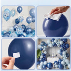Blue Balloon Arch Kit Garland, Chrome Blue Light Navy Blue Confetti Balloons for Birthday Baby Shower 2026 Graduation Bridal Shower Wedding