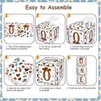 165Pcs My First Rodeo Birthday Decorations Boy, Western Cowboy 1st Birthday Decorations, Include One Boxes, Brown Blue Balloons Arch, Banner
