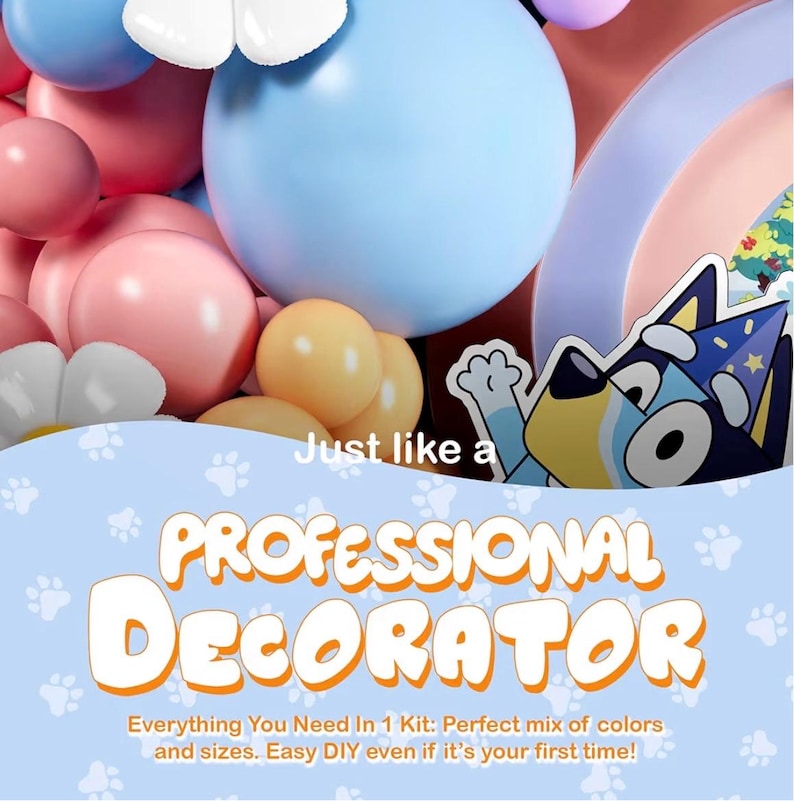 ALL-IN-1 Blue Balloon Arch Kit with BONUS Bone & Daisy Balloons for Birthday Decoration Girl - Pastel Balloons Garland for Blue Party Decor