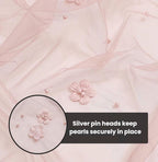 Pink Flower Pearl Pink Gauze Table Runner 10FT, Seasonal Sheer Dining Holiday Wedding Birthday Baby Shower Table Decor for Home Party