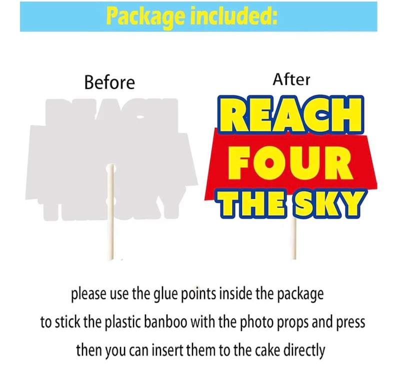 Cartoon Story 4th Birthday Party Supplies Reach Four The Sky Birthday Decorations include Balloon Arch kits Backdrop Banner Cake Topper