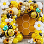 135Pcs Bumble Bee Balloon Garland Kit: Yellow Black and white Bee balloon arch for Sweet Honey Bee Baby Showers, 'What Will It Bee' themed