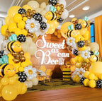 135Pcs Bumble Bee Balloon Garland Kit: Yellow Black and white Bee balloon arch for Sweet Honey Bee Baby Showers, 'What Will It Bee' themed