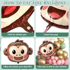 Wild One Birthday Decorations Jungle Theme 1st First Birthday Decorations Girl Huge Jungle Safari Animal Foil Balloons Pink Sage Green