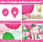 Pink Green Balloon Arch Garland Kit with Star Foil Balloons 4D Round Ball Balloons for Woodland Baby Shower Wedding Tropical Safari Birthday