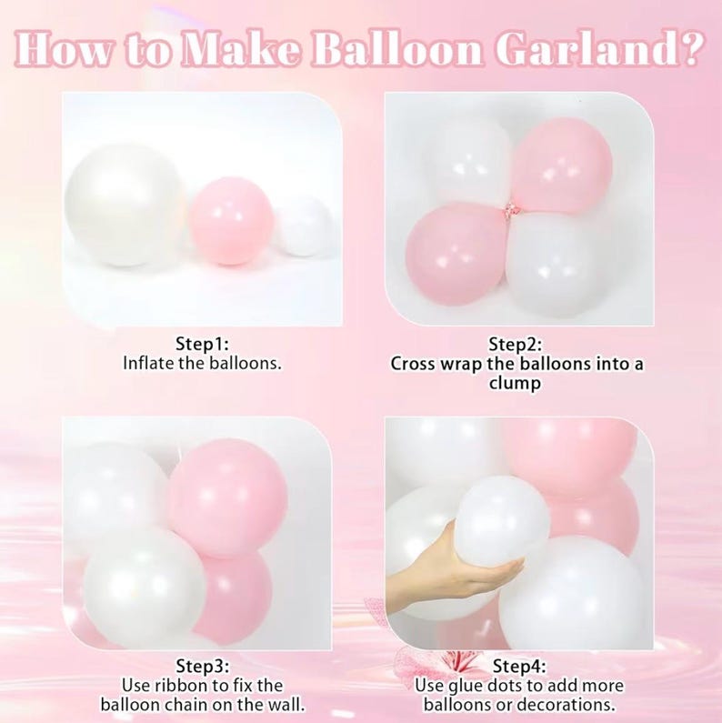 Pink Birthday Decorations with Pearl White Light Pearl Metallic Pink Foil Balloons Fringe Curtain Banner for Happy Birthday Decorations
