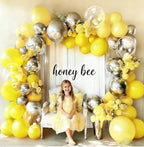 Yellow Balloon Arch Kit, Double Stuffed Pastel Yellow Sliver Metallic Balloon Garland Clear Bobo Balloons for Wedding Baby Shower Birthday