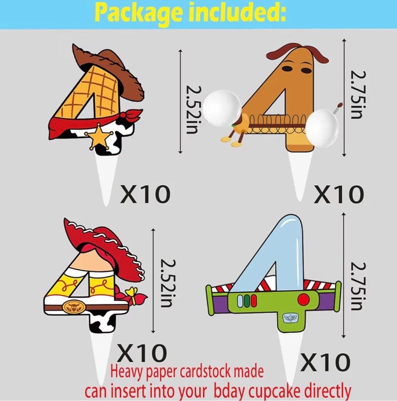 Cartoon Story 4th Birthday Party Supplies Reach Four The Sky Birthday Decorations include Balloon Arch kits Backdrop Banner Cake Topper