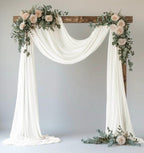 Wedding Arch Draping Fabric 1 Panel 29"x 20FT Ivory Sheer Chiffon Backdrop Drapes for Wedding Ceremony Birthday Party Bridal Shower Outdoor
