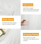 Wedding Arch Draping Fabric 1 Panel 29"x 20FT Ivory Sheer Chiffon Backdrop Drapes for Wedding Ceremony Birthday Party Bridal Shower Outdoor
