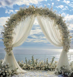 Wedding Arch Draping Fabric 1 Panel 29"x 20FT Ivory Sheer Chiffon Backdrop Drapes for Wedding Ceremony Birthday Party Bridal Shower Outdoor