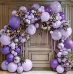 Purple Balloon Garland Kit - Double Stuffed Dark Purple Lavender Balloon Arch Latex Pearl Lilac Color for Baby Shower Birthday Butterfly
