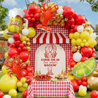 Crawfish Boil Party Supplies, 150pcs Crawfish Balloon Arch Garland Kit with Red Yellow Gold Latex Balloons, Crawfish Beer Lemo Foil Balloons