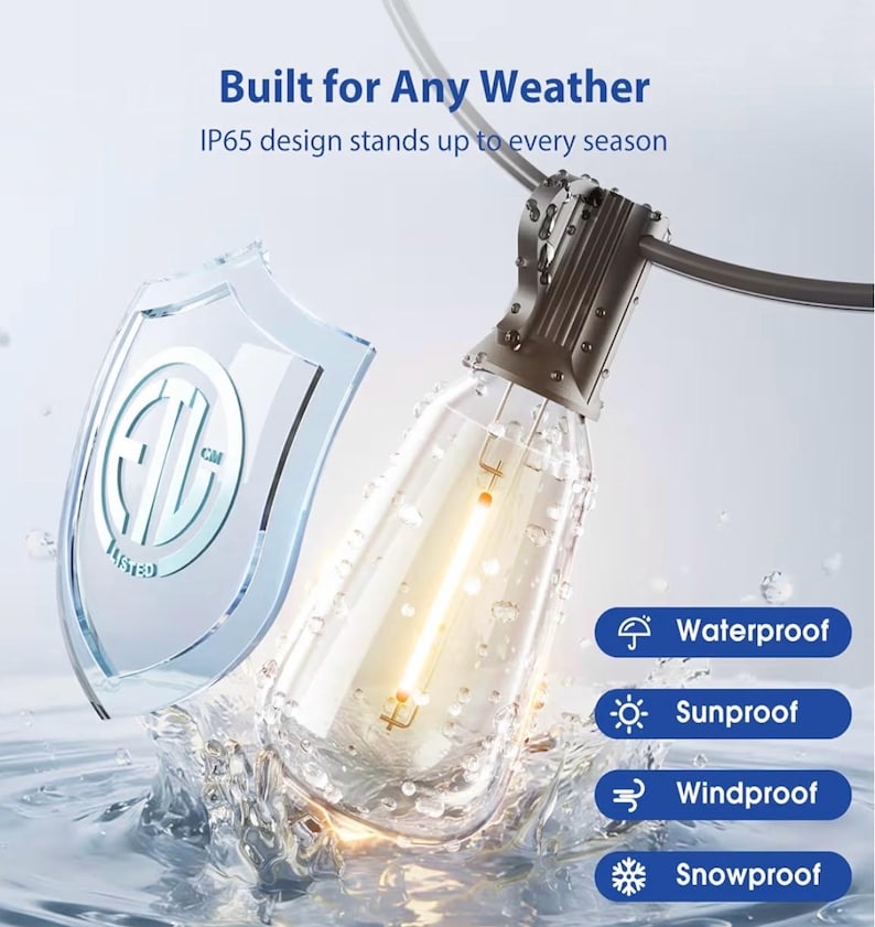 Outdoor String Lights 100FT with Remote, Waterproof Patio Lights, Dimmable Backyard Lights, Shatterproof Bulbs, Pergola Deck Garden Decor