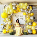 Yellow Balloon Arch Kit, Double Stuffed Pastel Yellow Sliver Metallic Balloon Garland Clear Bobo Balloons for Wedding Baby Shower Birthday