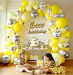 Yellow Balloon Arch Kit, Double Stuffed Pastel Yellow Sliver Metallic Balloon Garland Clear Bobo Balloons for Wedding Baby Shower Birthday