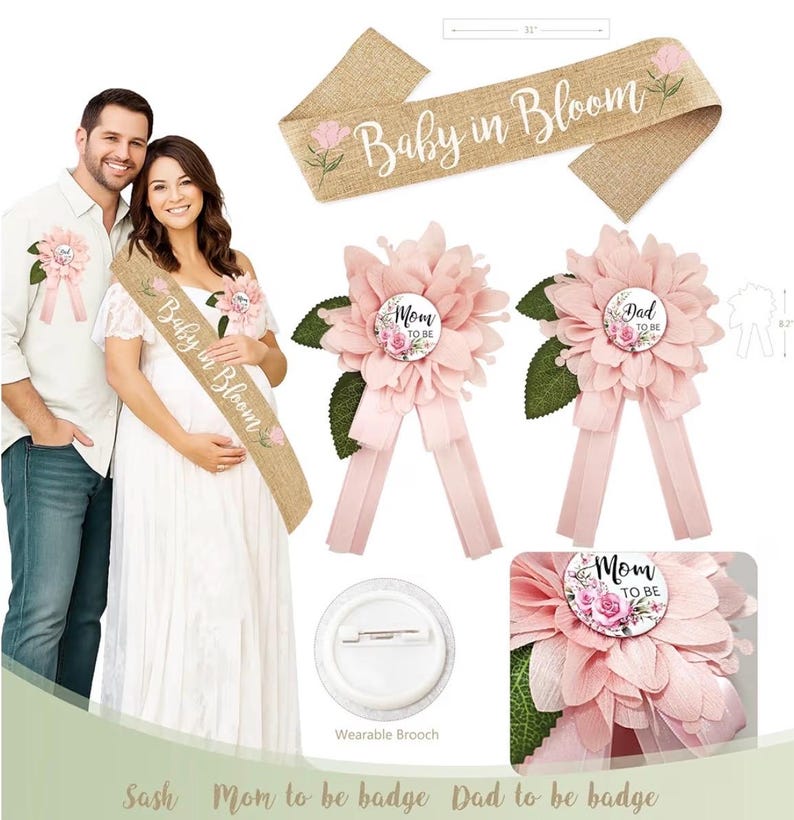 Baby in Bloom Baby Shower Decorations Party Supplies, Spring Wildflower Baby Shower Decorations, Mom to Be Decoration, It’s a Girl Decor