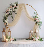 Wedding Arch Draping Fabric 1 Panel 28.7" x 20FT Champagne Sheer Chiffon Backdrop Drapes for Wedding Ceremony Birthday Party Bridal Shower