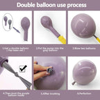 Dusty Purple Pink Balloon Arch Kit, Double Stuffed Lavender White Sand Pearl Balloon Garland with Pastel Pink Lilac Blush Gold Latex