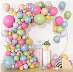 153Pcs Spring Flower Balloons Arch Garland Kit Pink Green Yellow Dusty Blue Wildflower Balloons for Floral Baby in Bloom Shower Daisy Bday