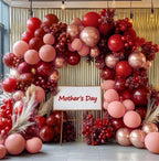 Burgundy Pink Balloons-Double Stuffed Maroon Balloon Garland Metallic Foil Rose Gold Balloon Arch Kit Dusty Pink Balloon Different Sizes