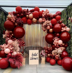 Burgundy Pink Balloons-Double Stuffed Maroon Balloon Garland Metallic Foil Rose Gold Balloon Arch Kit Dusty Pink Balloon Different Sizes