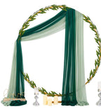 Wedding Arch Draping Fabric 29" x 20Ft 2 Panels Emerald Green and Sage Sheer Outdoor Curtain Drapes Extra Long for Bridal Baby Shower Bday