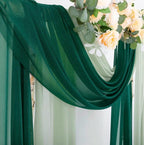Wedding Arch Draping Fabric 29" x 20Ft 2 Panels Emerald Green and Sage Sheer Outdoor Curtain Drapes Extra Long for Bridal Baby Shower Bday