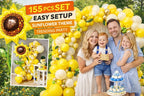 Sunflower Balloon Garland Kit | Yellow Gold Balloon Arch | Daisy Party Decor | Summer Birthday Decorations | Baby Shower Balloon Kit 155 pcs