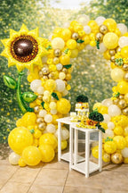 Sunflower Balloon Garland Kit | Yellow Gold Balloon Arch | Daisy Party Decor | Summer Birthday Decorations | Baby Shower Balloon Kit 155 pcs