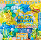 Sponge Birthday Decorations Kit - 153Pcs Under the Sea Party Supplies with Balloon Arch, Backdrop & Video Guide - All-in-One Vibrant Decor