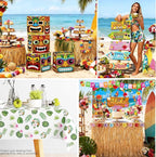 320pcs Hawaiian Party Decorations Complete Party Set, Serves for 25 Guests, Luau Birthday Decorations, Aloha Hawaii Birthday Decorations