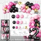 291pcs Two Fast Birthday Decor for 2 Year Old Girl, Worry-free One-stop Set for 25 Guests, includes Balloon Arch Plates for Girls 2nd Bday