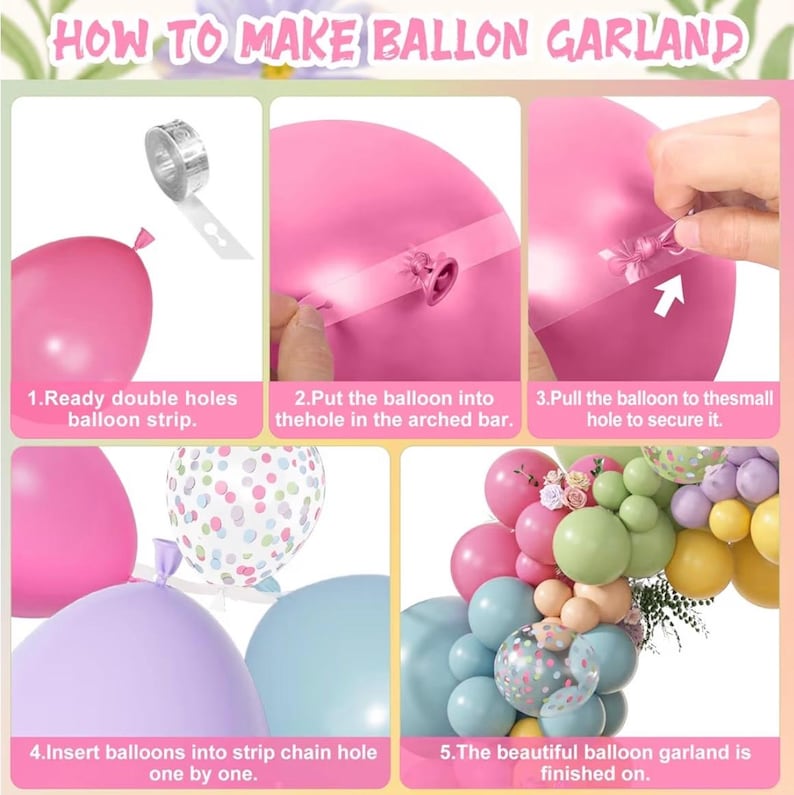 153Pcs Spring Flower Balloons Arch Garland Kit Pink Green Yellow Dusty Blue Wildflower Balloons for Floral Baby in Bloom Shower Daisy Bday