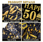 50th Birthday Decorations for Men Women Happy 50th Birthday Banner Party Decorations Black Gold 50 Years Birthday Party Suppiles Background