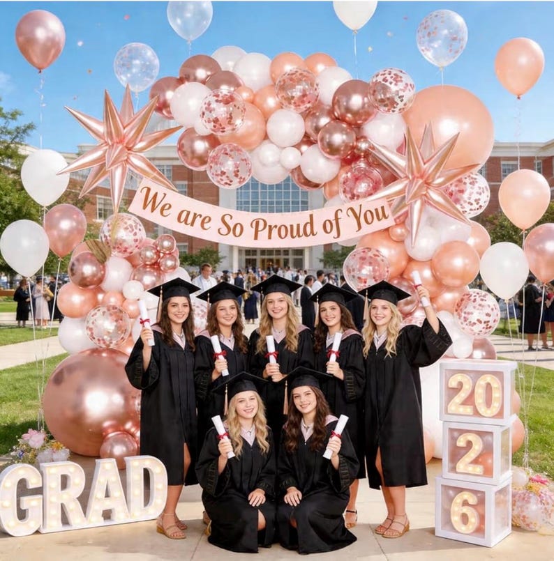 Rose Gold Balloons Garland Arch Kit,144pcs Metallic Rose Gold White Balloons Rose Gold Confetti Balloons for Women Birthday Wedding Bridal