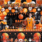 Basketball Birthday Party Decorations, Basketball Themed Party Decorations Supplies Include Balloon Arch Kit Banner Cake Topper Backdrop