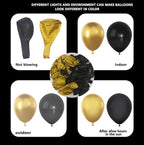 Black and Gold Balloons Garland Arch Kit, 134pcs Black and Metallic Gold Balloons with Different Size for Graduation, 2024 New Year,Birthday