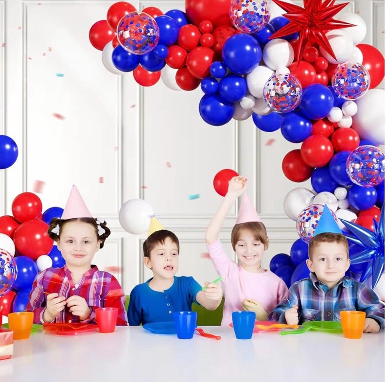 Red White and Blue Balloon Garland Arch Kit, 140Pcs Blue Red White 4th of July Balloons for Patriotic Decorations 4th of July Memorial Day