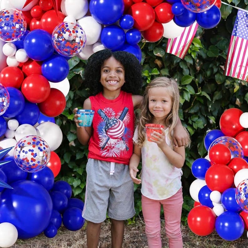 Red White and Blue Balloon Garland Arch Kit, 140Pcs Blue Red White 4th of July Balloons for Patriotic Decorations 4th of July Memorial Day