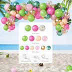 320pcs Hawaiian Party Decorations Complete Party Set, Serves for 25 Guests, Luau Birthday Decorations, Aloha Hawaii Birthday Decorations