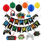 Video Game Birthday Decorations Game Theme Party Decorations Kit Includes Happy Birthday Gaming Banner Hanging Swirls Honeycomb Balls