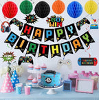 Video Game Birthday Decorations Game Theme Party Decorations Kit Includes Happy Birthday Gaming Banner Hanging Swirls Honeycomb Balls
